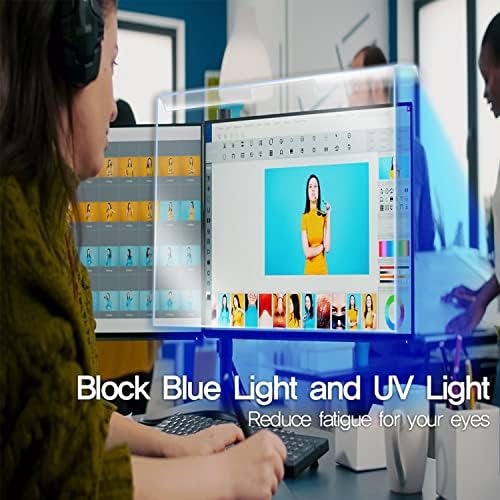 ריפוי מגן] 22-אינץ אנטי כחול אור מסך משמר עבור שולחן עבודה, צג מסך מגן לעיניים, חסימת כחול אור ואולטרה